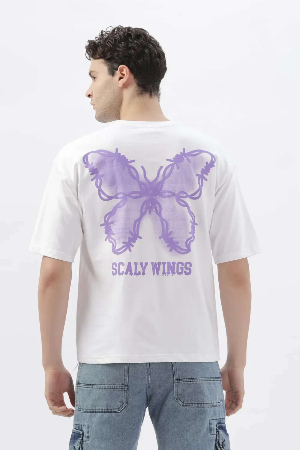 OVERSIZE FIT BUTTERFLY BACK PRINTED DROP SHOULDER TSHIRT - Image 3