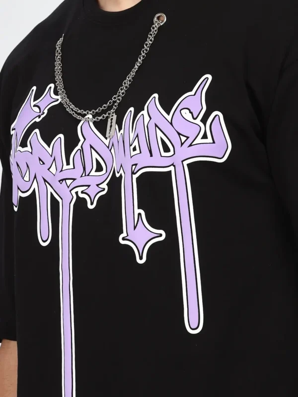 OVERSIZE FIT FRONT PRINTED WITH CHAIN DROP SHOULDER TSHIRT - Image 7