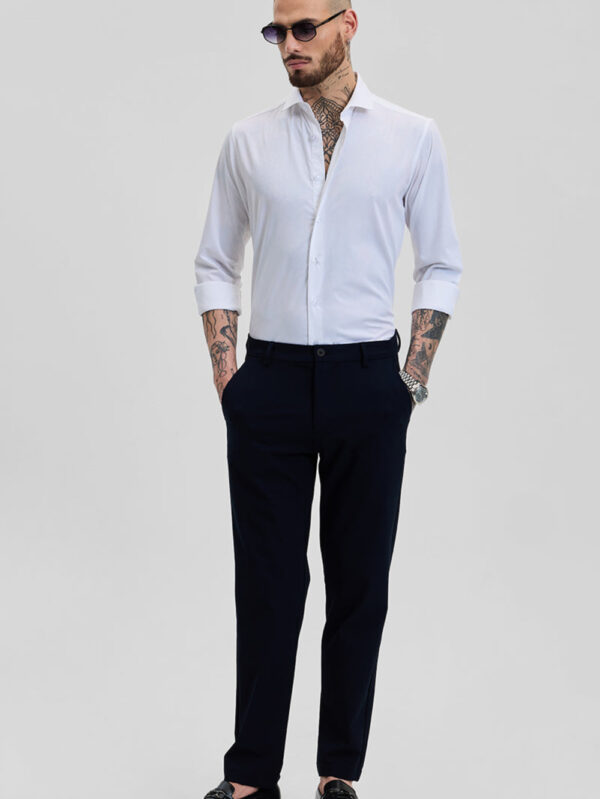 WHITE STRETCHABLE SLIM FIT SHIRT - Image 5