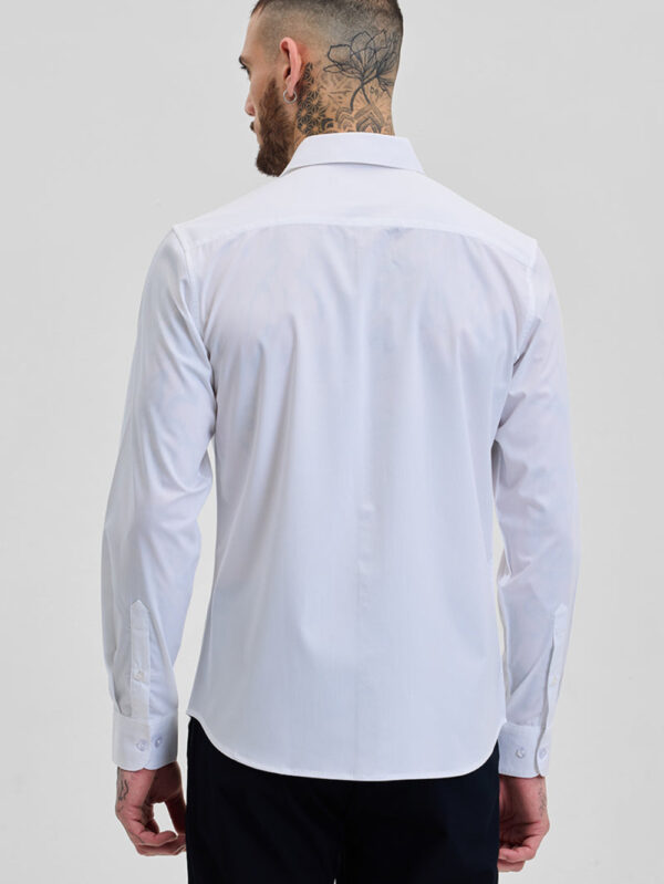 WHITE STRETCHABLE SLIM FIT SHIRT - Image 6