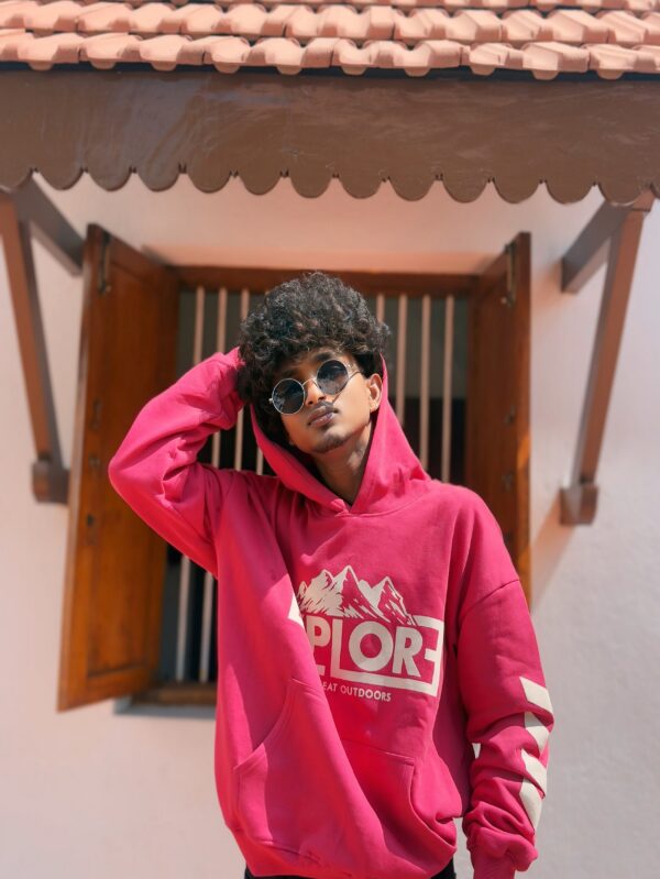 OVERSIZE FIT EXPLORE TEA ROSE HOODIE - Image 2