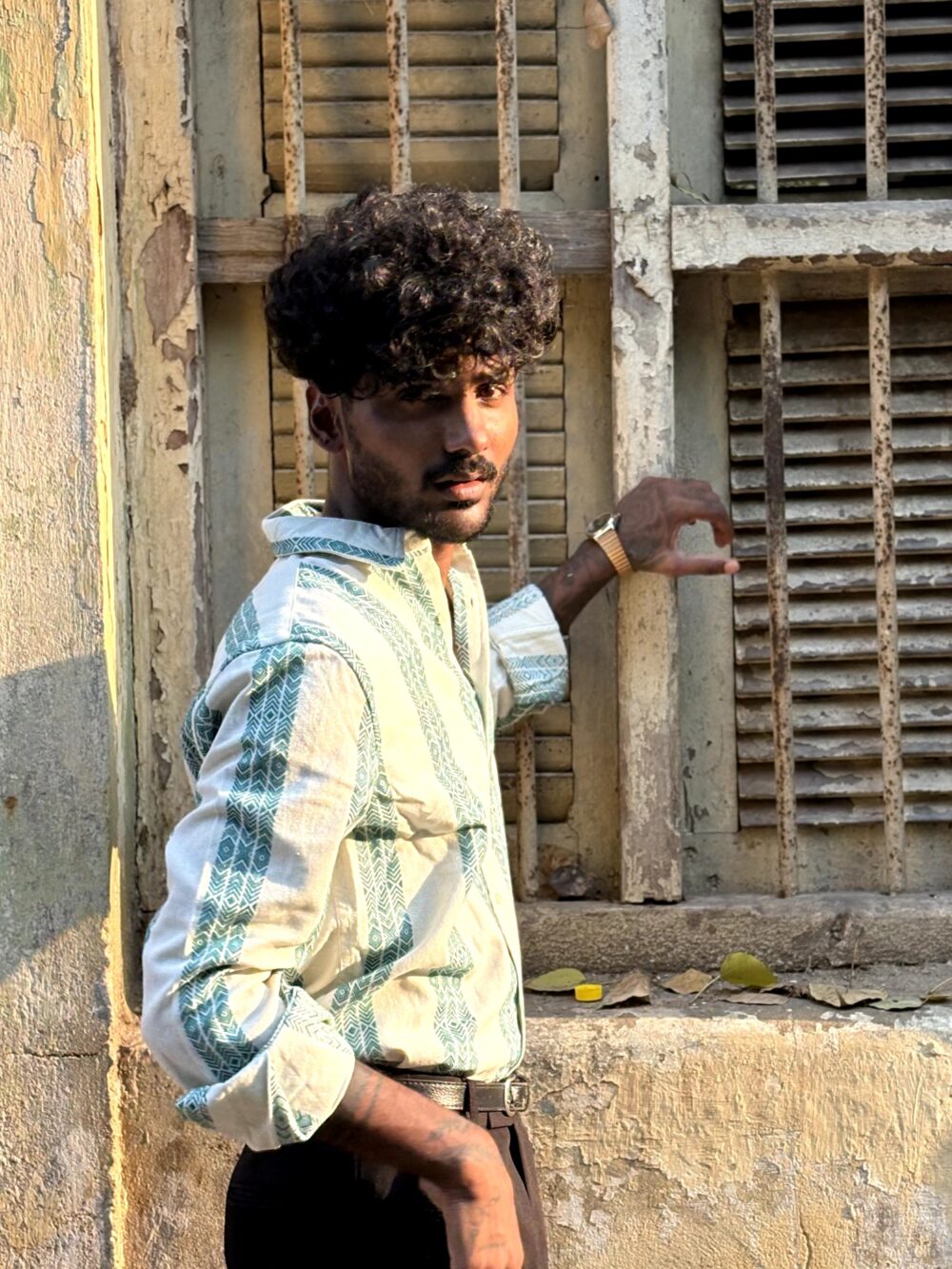 GREEN STRIPPED JACQUARD SHIRT - Image 2