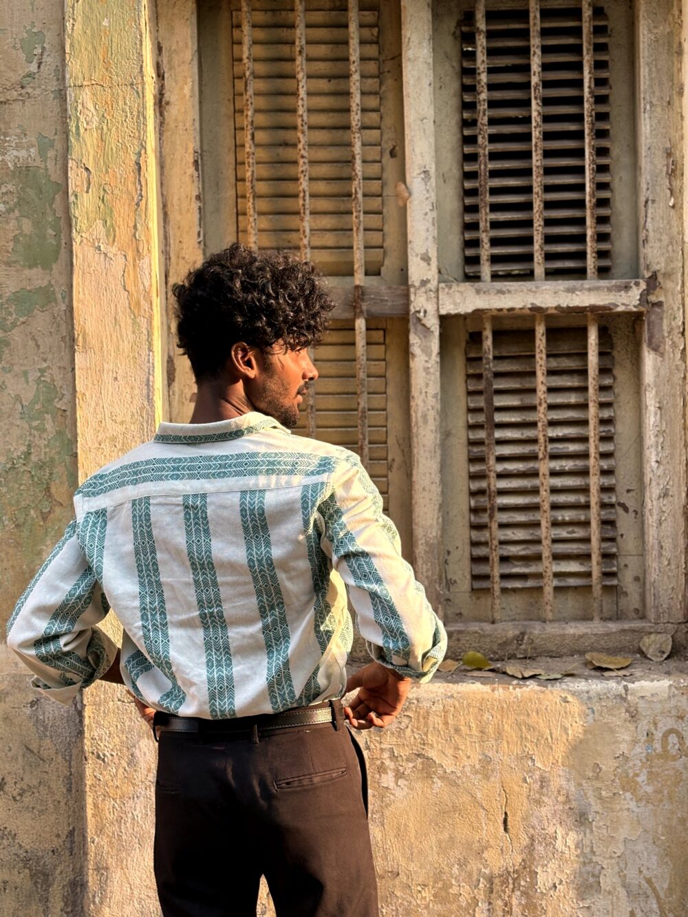 GREEN STRIPPED JACQUARD SHIRT - Image 4