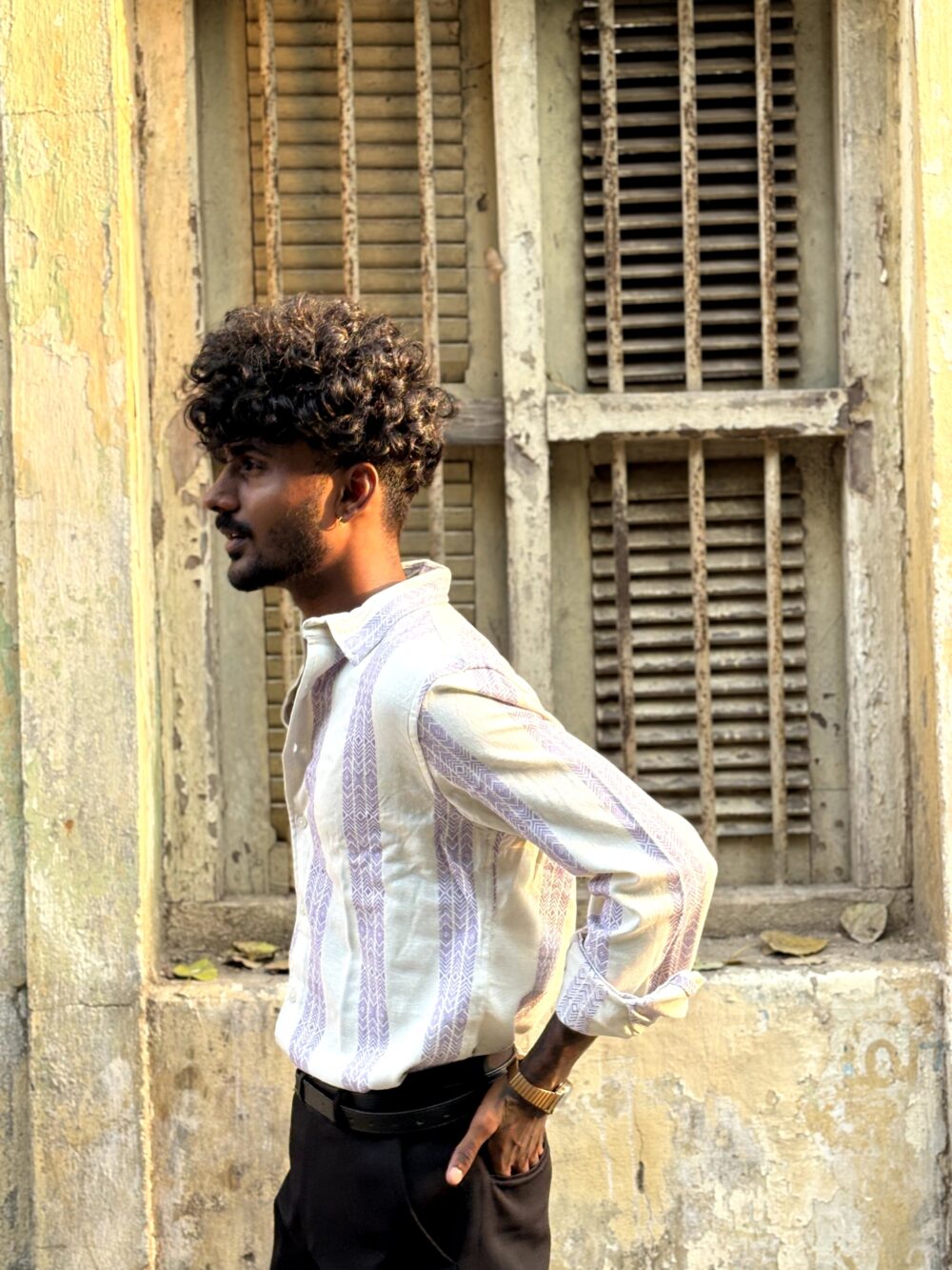 PURPLE STRIPED JACQUARD SHIRT - Image 5