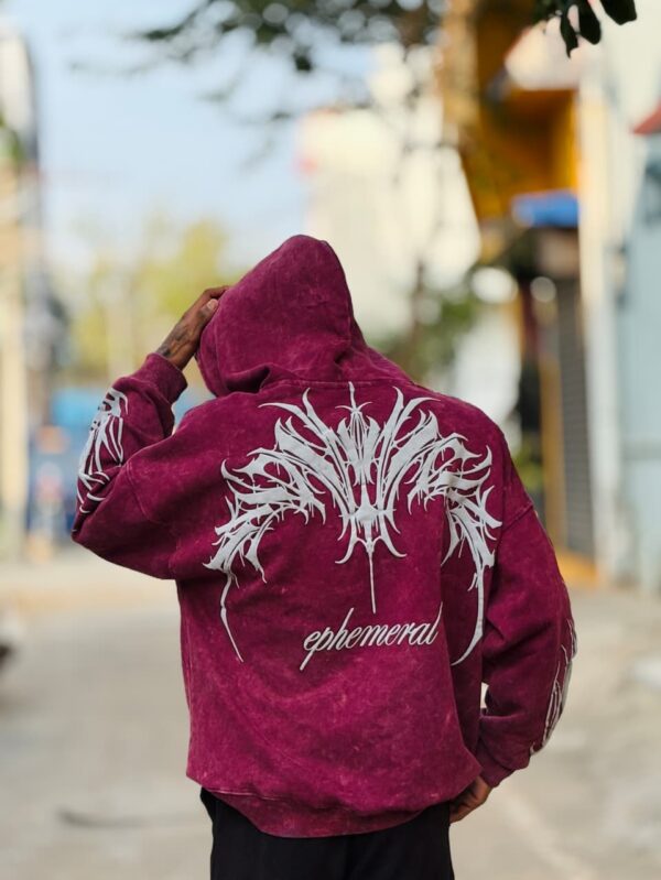 ACIDWASH HOODIE MAROON